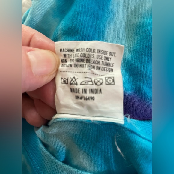 Mackinac Island Youth Large Tie Dye T Shirt Turtle Purple Blue 100% Cotton - Picture 4 of 4